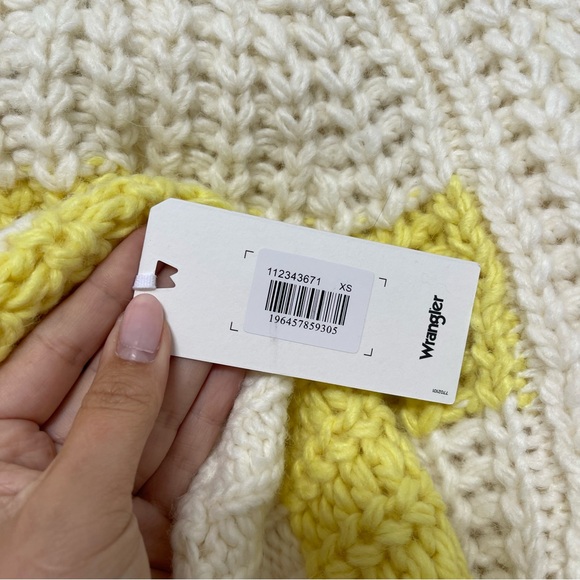 Wrangler Chunky Striped Sweater Cream Yellow Size XS - Picture 4 of 6